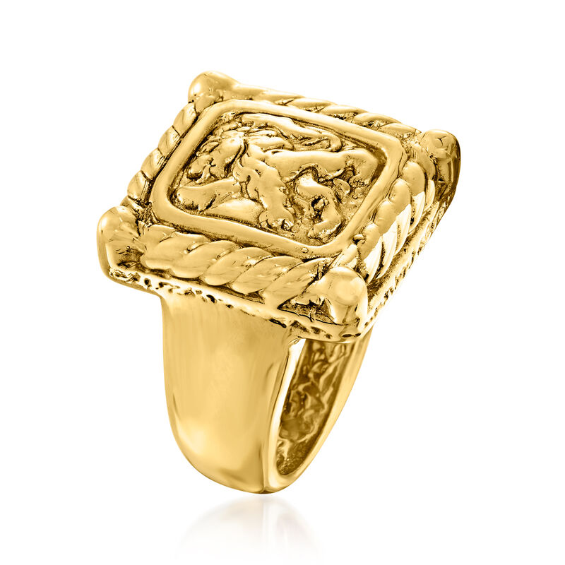 Italian 14kt Yellow Gold Crest-Style Lion Ring image number 2