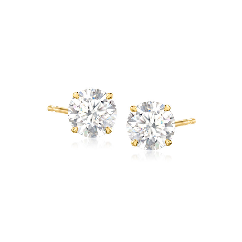 3.00 ct. t.w. Moissanite Stud Earrings in 14kt Yellow Gold  image number 0