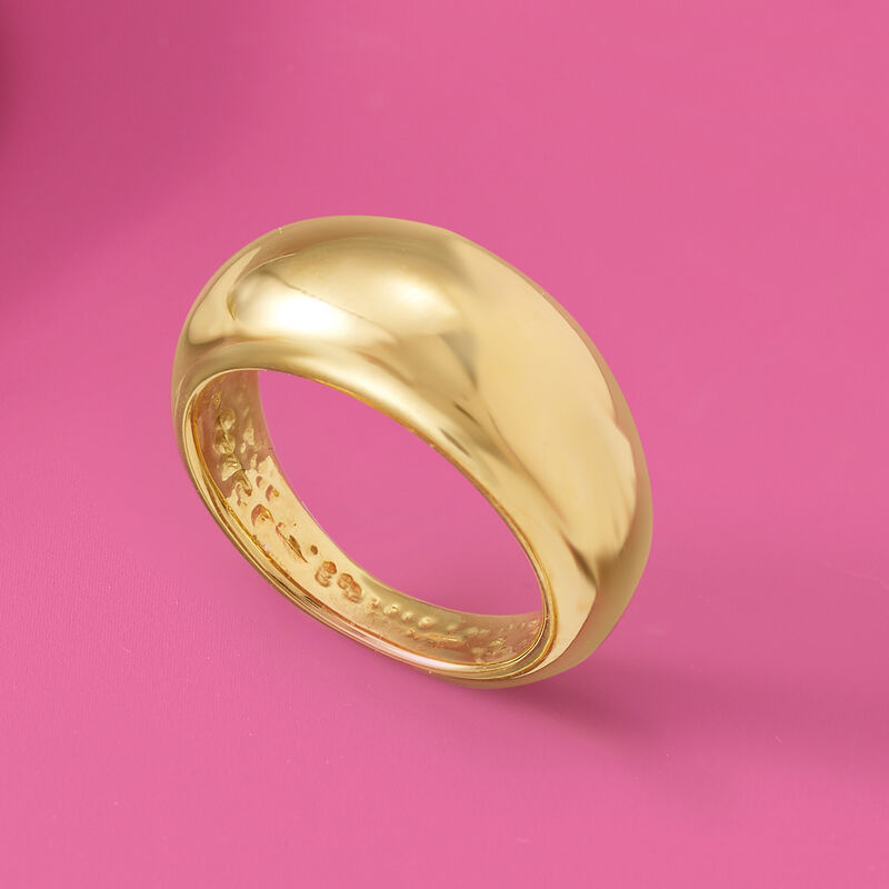 Italian 14kt Yellow Gold Shiny Dome Ring image number 5