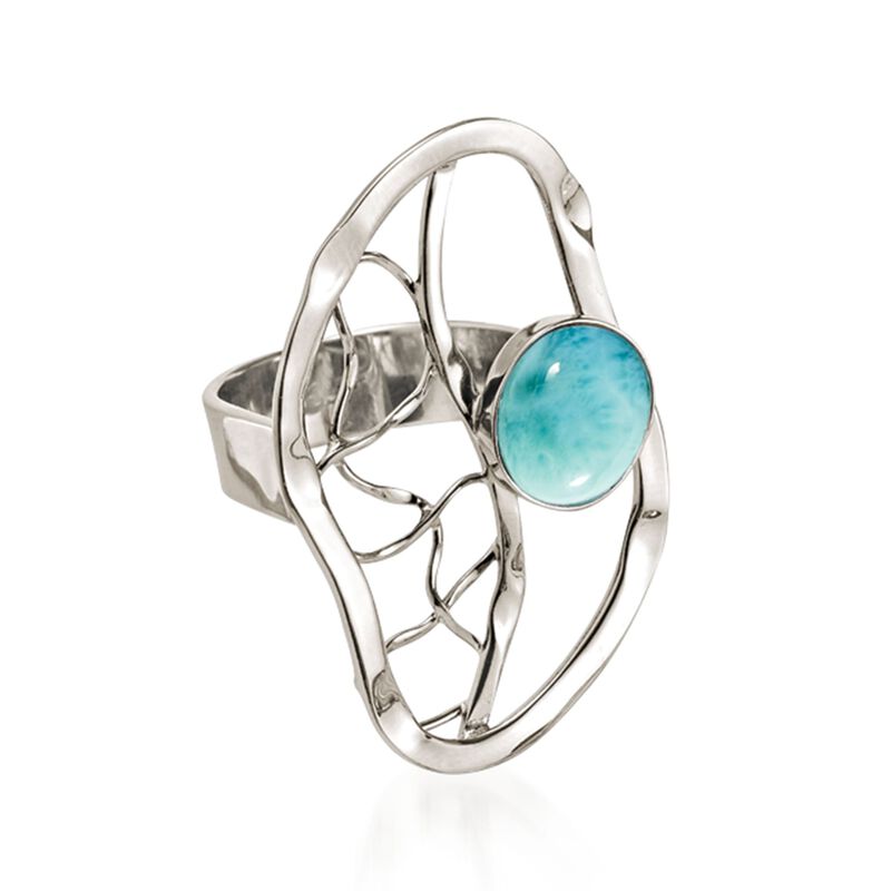 Larimar Openwork Ring in Sterling Silver image number 0