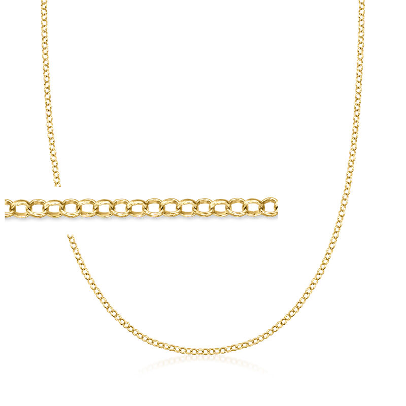 Italian 2.5mm 18kt Gold Vermeil Rolo-Link Necklace image number 0