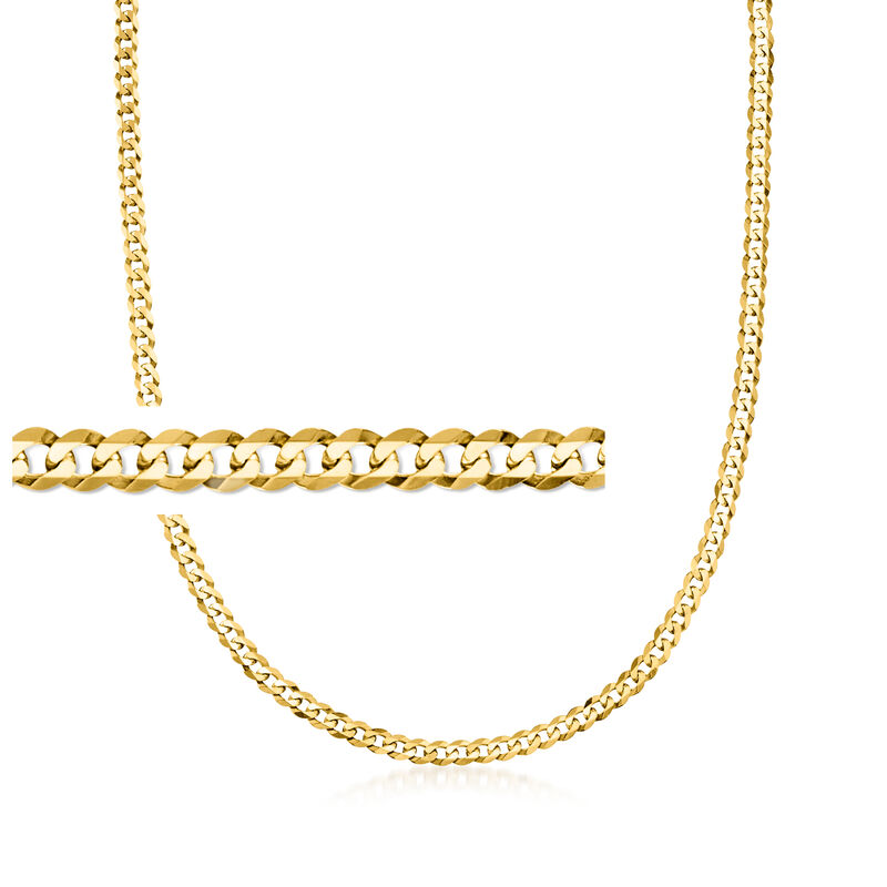 Men's 14kt Yellow Gold Curb-Link Necklace image number 0