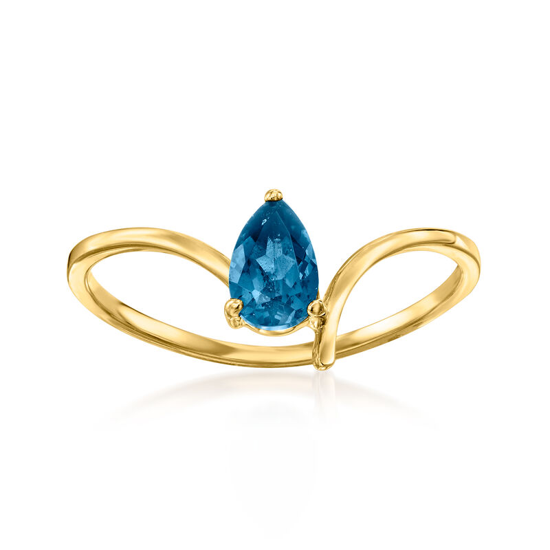 .50 Carat London Blue Topaz Ring in 14kt Yellow Gold image number 0