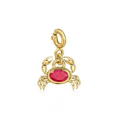 .60 Carat Ruby Crab Charm in 18kt Gold Over Sterling