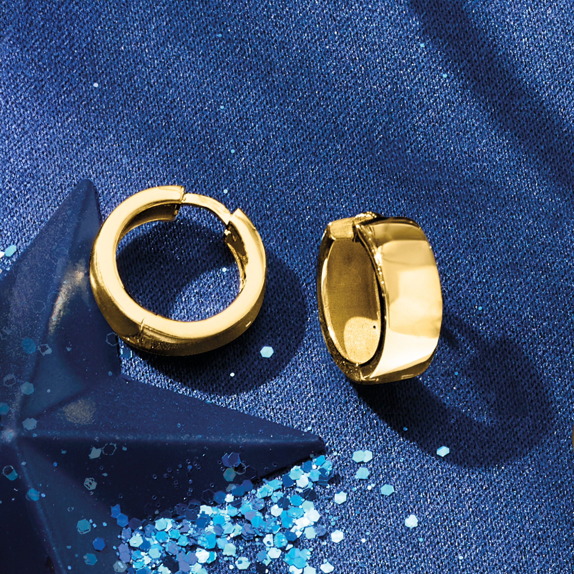 Italian 18kt Yellow Gold Huggie Hoop Earrings. 1/2