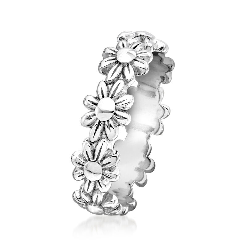 Italian Sterling Silver Flower Ring image number 2