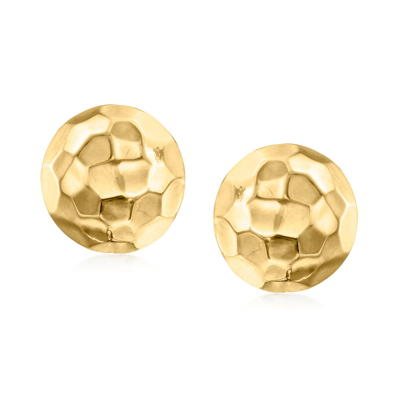 Italian 18kt Gold Over Sterling Faceted Dome Earrings image number 0