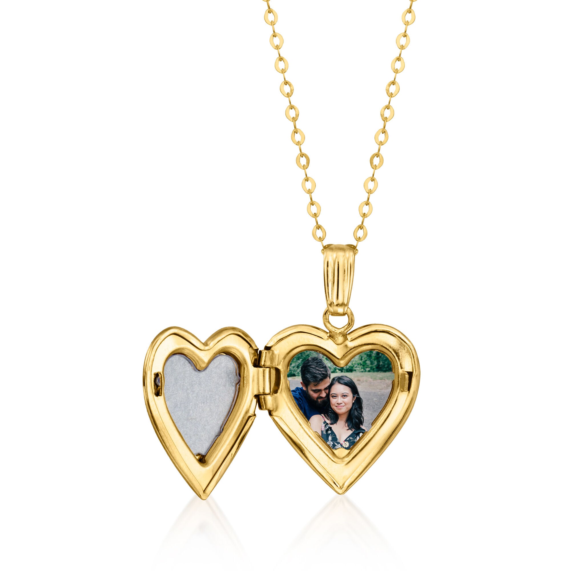 10kt Yellow Gold Floral Heart Locket Necklace | Ross Simons