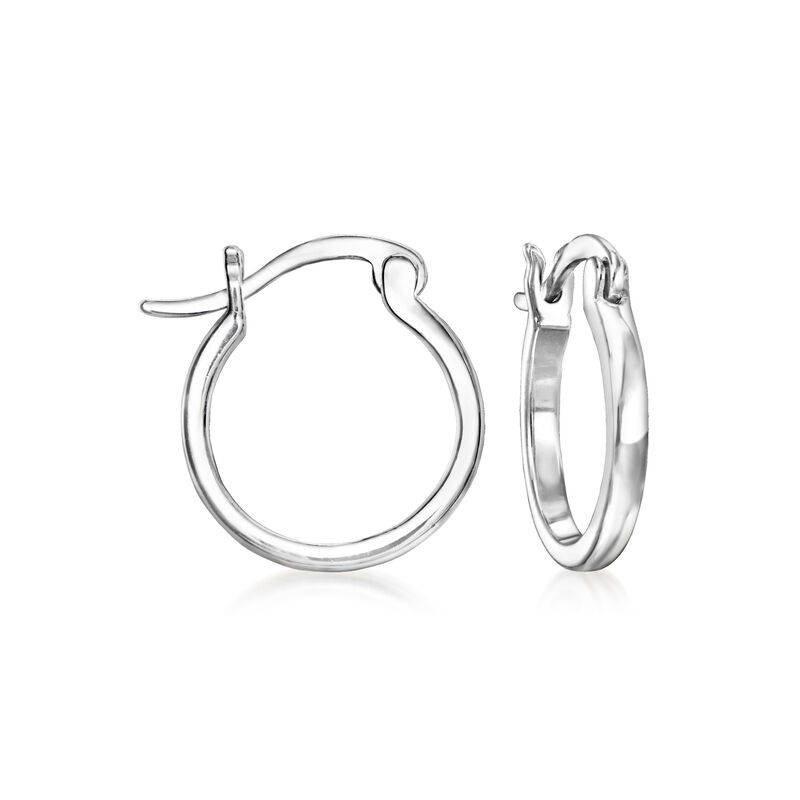 .15 ct. t.w. Diamond Removable Heart Charm Hoop Drop Earrings in Sterling Silver and 14kt Yellow Gold. 7/8&quot; image number 3
