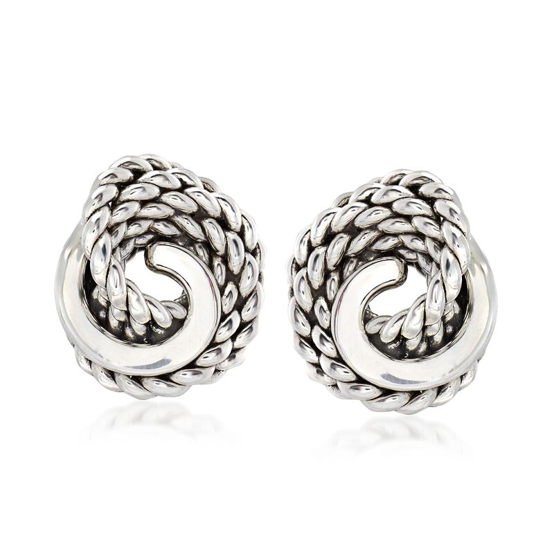 Sterling Silver Roped Knot Earrings image number 0