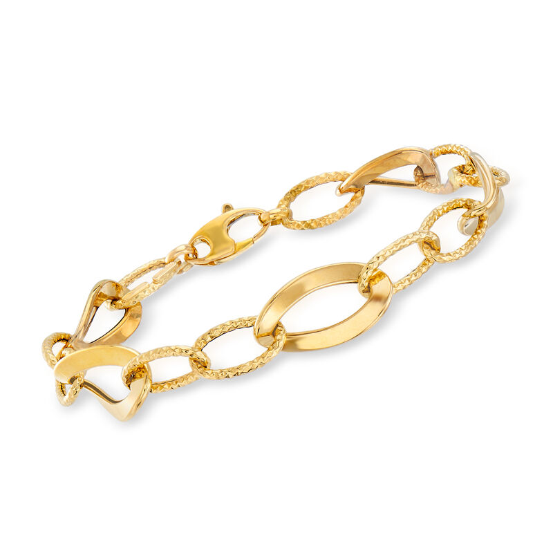 Italian 18kt Yellow Gold Oval-Link Bracelet image number 0