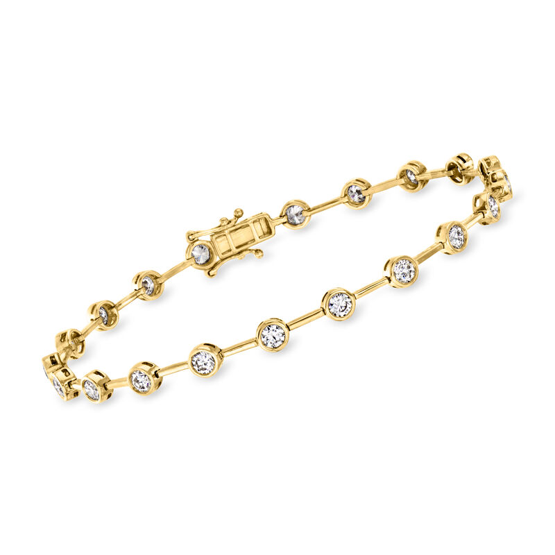 2.00 ct. t.w. Bezel-Set Lab-Grown Diamond Station Bracelet in 14kt Yellow Gold image number 0