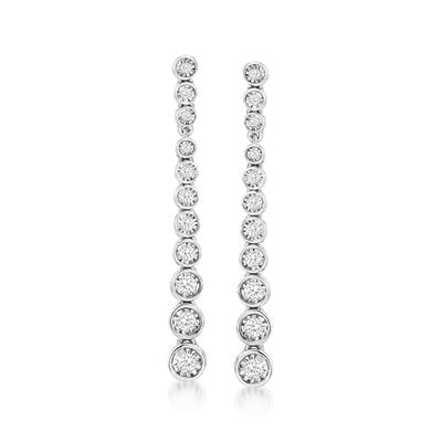 .50 ct. t.w. Bezel-Set Diamond Drop Earrings in Sterling Silver