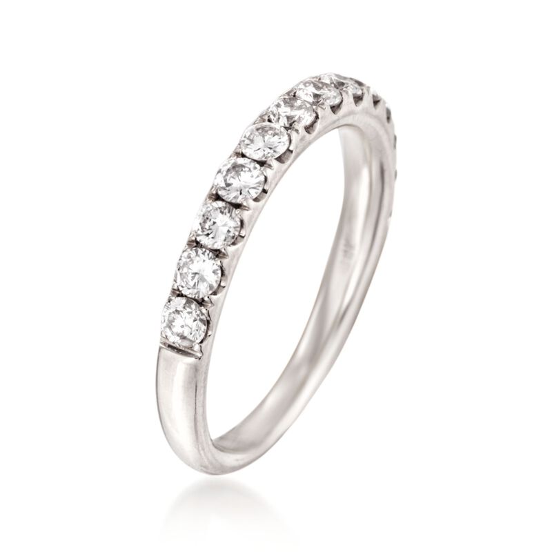 Henri Daussi .75 ct. t.w. Diamond Wedding Ring in Platinum. Size 6.5 image number 2