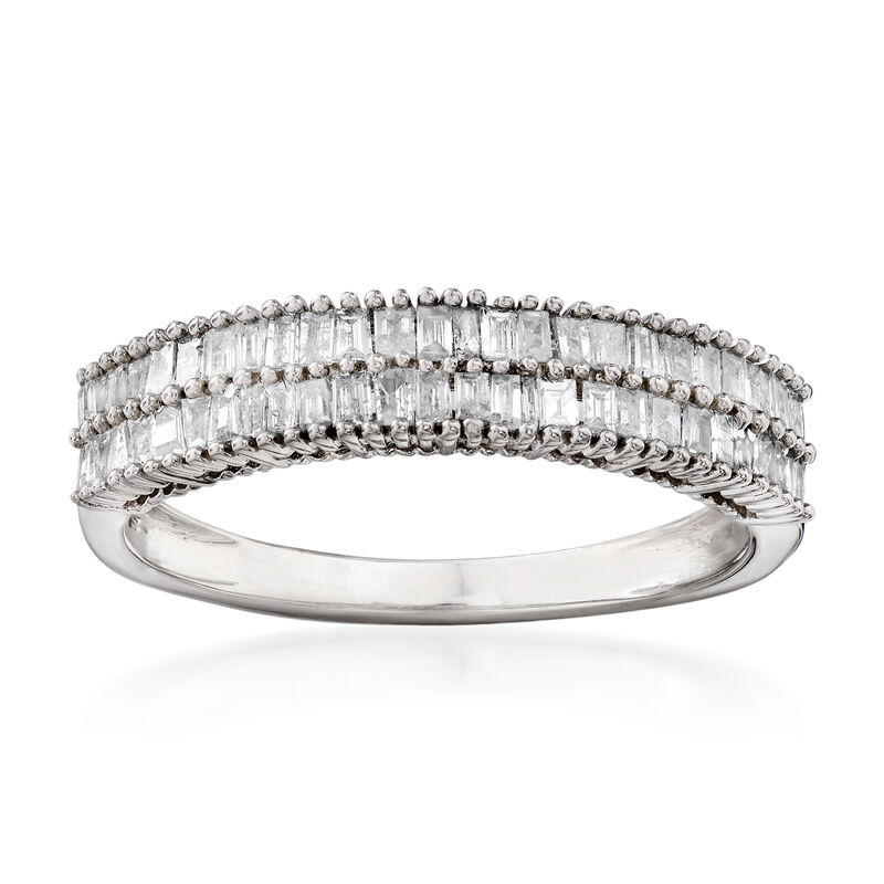 .50 ct. t.w. Baguette Diamond Double-Row Ring in Sterling Silver image number 0
