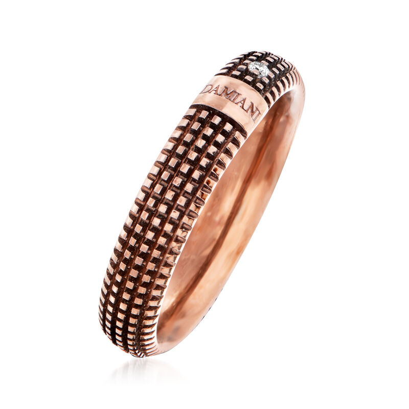 C. 2000 Vintage Damiani 18kt Rose Gold Diamond-Accented Ring. Size 10 image number 2