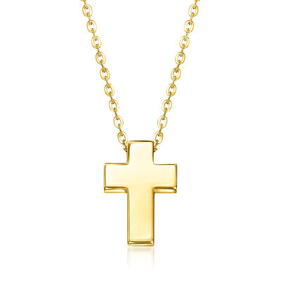 14kt Yellow Gold Cross Pendant Necklace