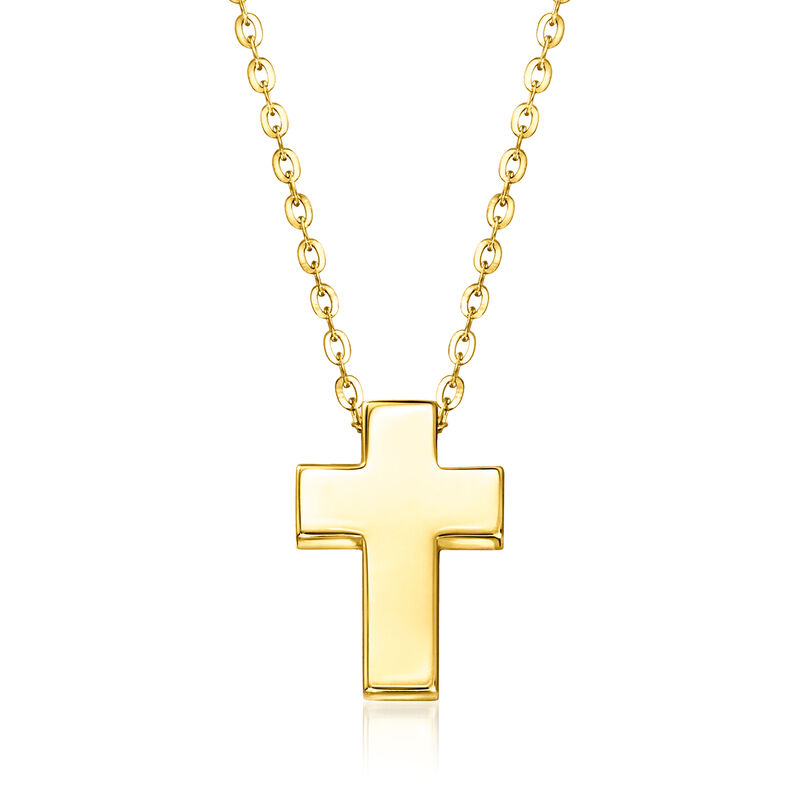 14kt Yellow Gold Cross Pendant Necklace image number 0