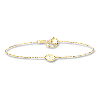 Italian 14kt Yellow Gold Evil Eye Bracelet