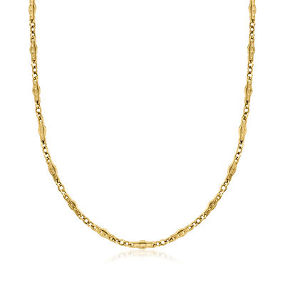 C. 1960 Vintage 3.5mm 14kt Yellow Gold Fancy-Link Necklace