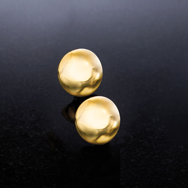 Italian 26mm 18kt Yellow Gold Dome Clip-On Earrings image number 3