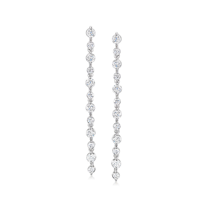 2.00 ct. t.w. Lab-Grown Diamond Linear Drop Earrings in 14kt White Gold  image number 0