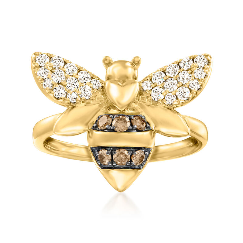 Le Vian .53 ct. t.w. Nude and Chocolate Diamond Bumblebee Ring in 14kt Honey Gold. Size 7 image number 0