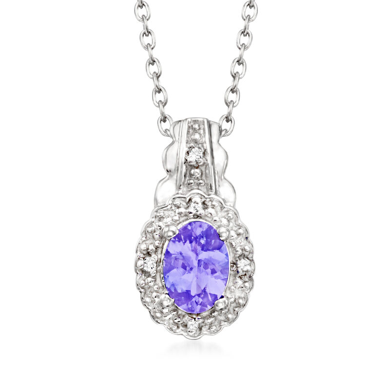 2.50 ct. t.w. Tanzanite and .10 ct. t.w. White Topaz Jewelry Set: Pendant Necklace, Earrings and Ring in Sterling Silver. Size 7 image number 7