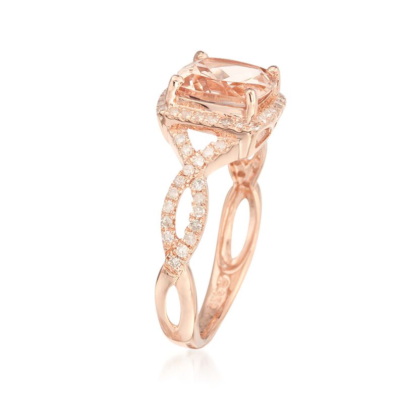 1.95 ct. t.w. Morganite Ring with .30 ct. t.w. Diamonds in Rose Vermeil image number 2