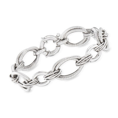 Italian Sterling Silver Multi-Oval Link Bracelet