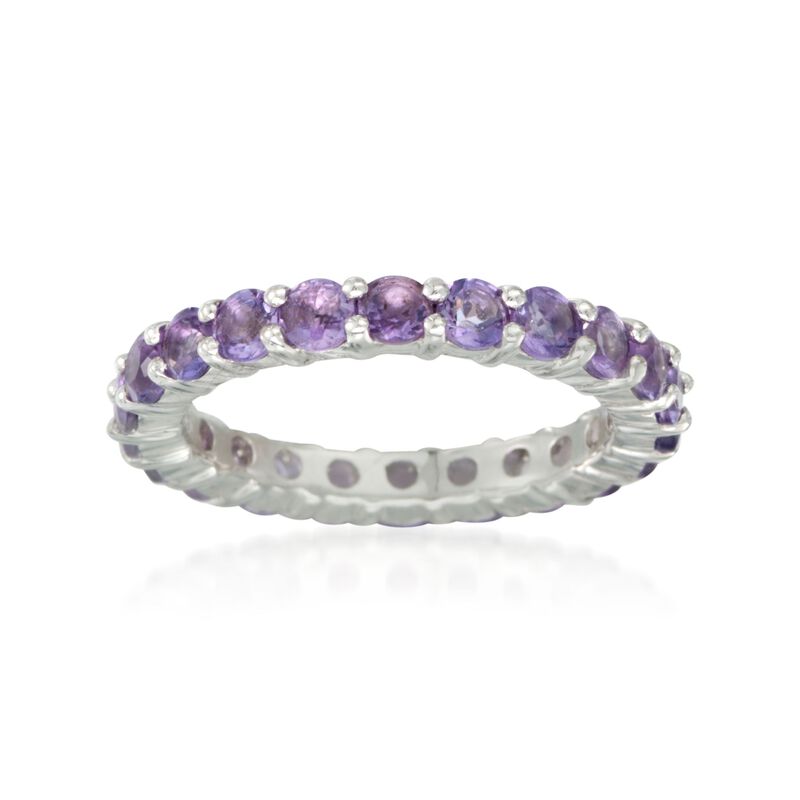 2.00 ct. t.w. Amethyst Eternity Band in Sterling Silver image number 0
