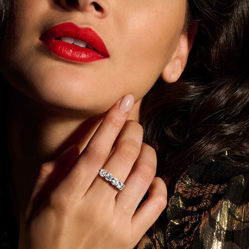 3.00 ct. t.w. Lab-Grown Diamond Five-Stone Ring in 14kt Yellow Gold image number 5