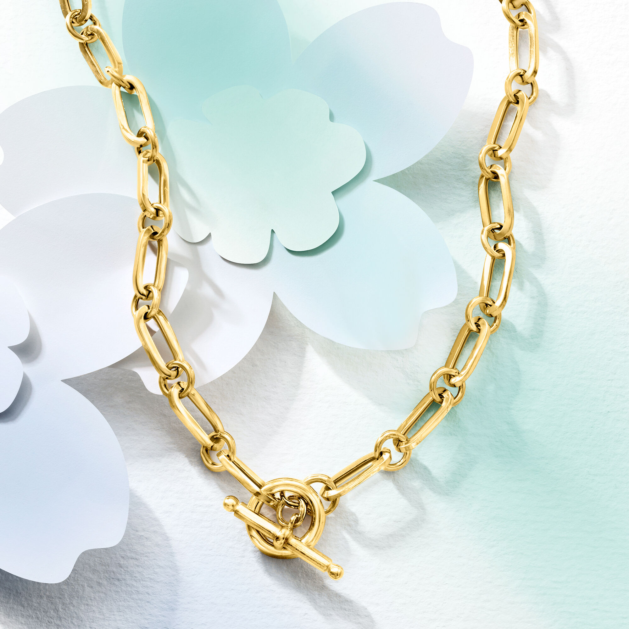 Italian 18kt Gold Over Sterling Paper Clip Link Necklace | Ross Simons