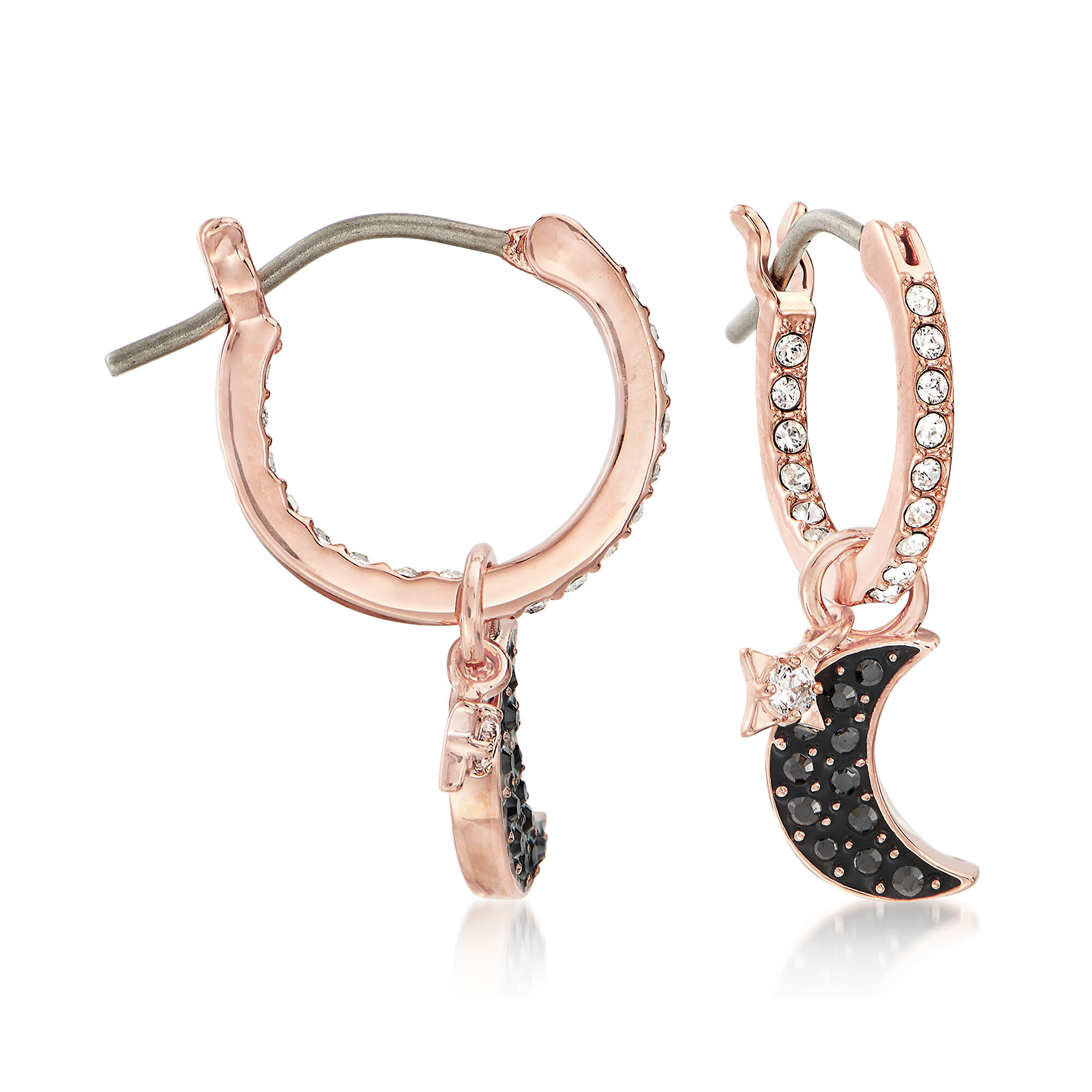 Swarovski moon hoop earrings discount