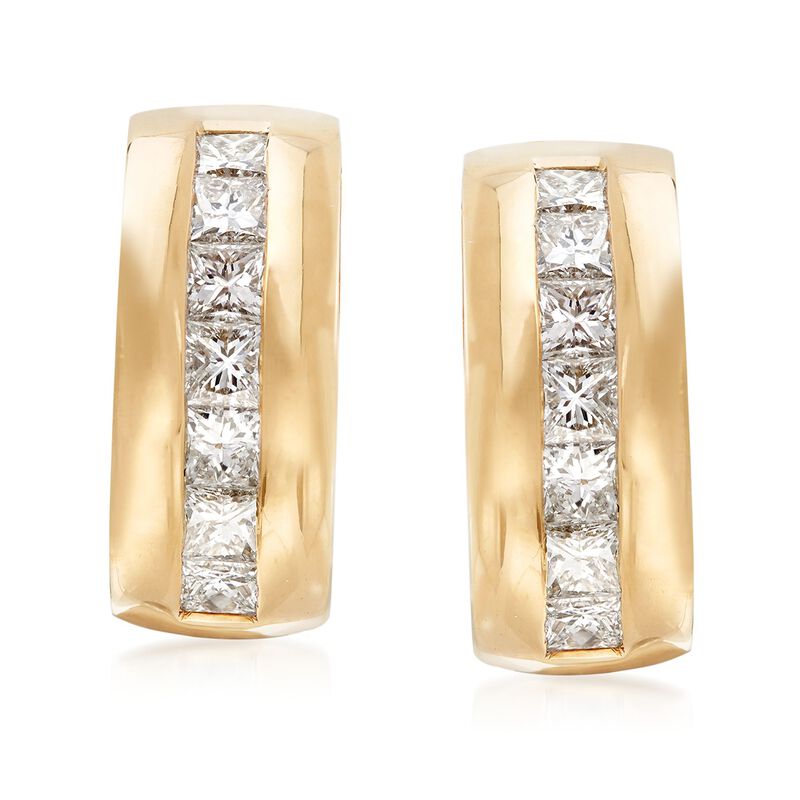 C. 1990 Vintage Tiffany Jewelry 1.74 ct. t.w. Diamond Clip-On Drop Earrings in 18kt Yellow Gold  image number 0