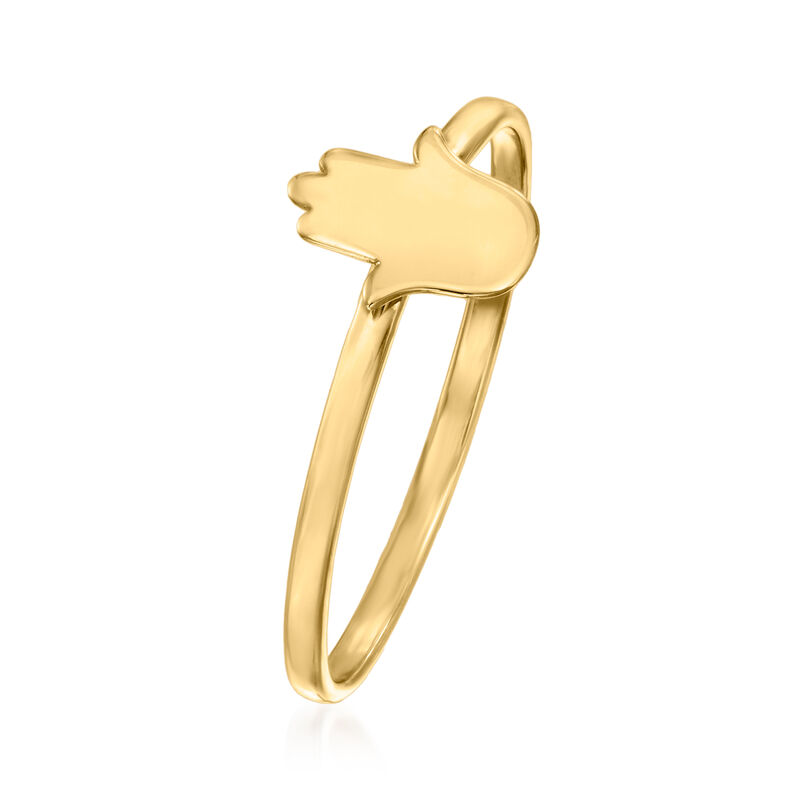 14kt Yellow Gold Hamsa Ring image number 2