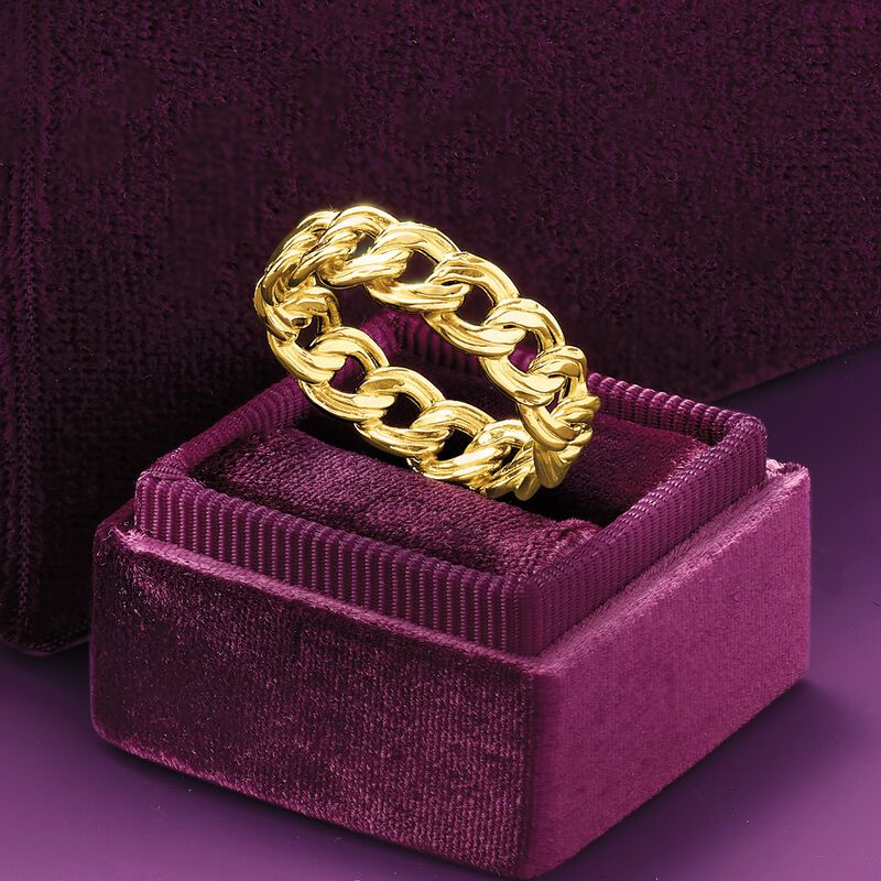 Italian 14kt Yellow Gold Link Ring image number 3