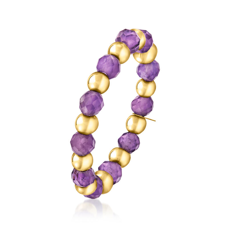 .90 ct. t.w. Amethyst Bead Stretch Ring with 14kt Yellow Gold image number 2