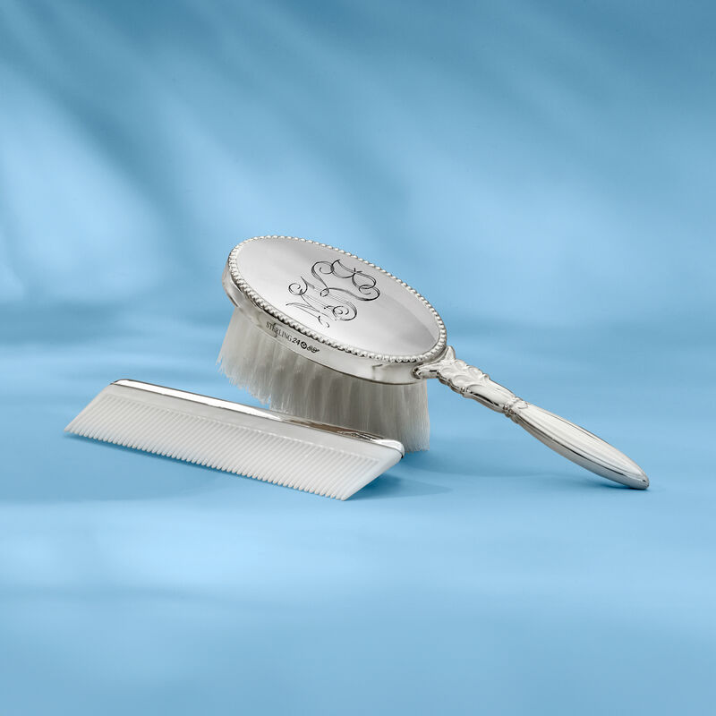 Empire Child's Sterling Silver Personalized Handled Brush and Comb Set image number 4