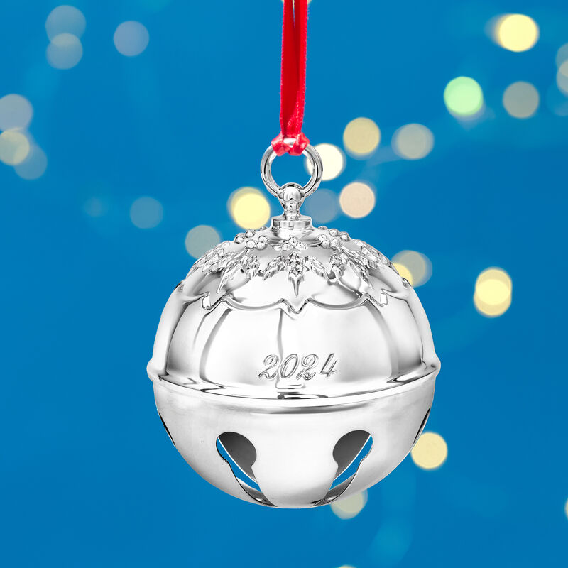 Reed & Barton 2024 Annual Silver Plate Holly Bell Ornament - 49th Edition image number 5