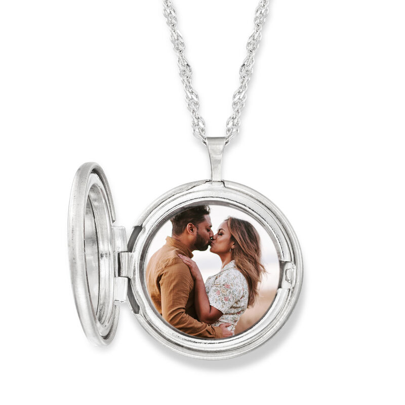 Personalized Photo Tree of Life Locket Pendant Necklace in Sterling Silver image number 3