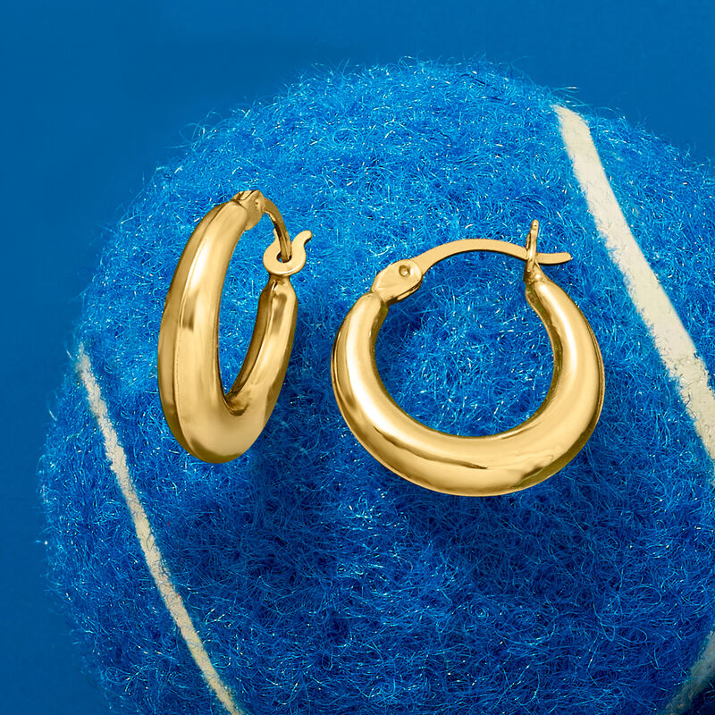 14kt Yellow Gold Hoop Earrings. 1/2&quot; image number 3