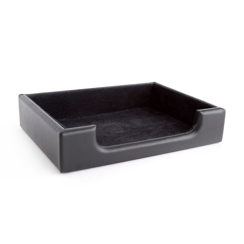 Royce Personalized Black Leather Desk Note Tray Organizer image number 0