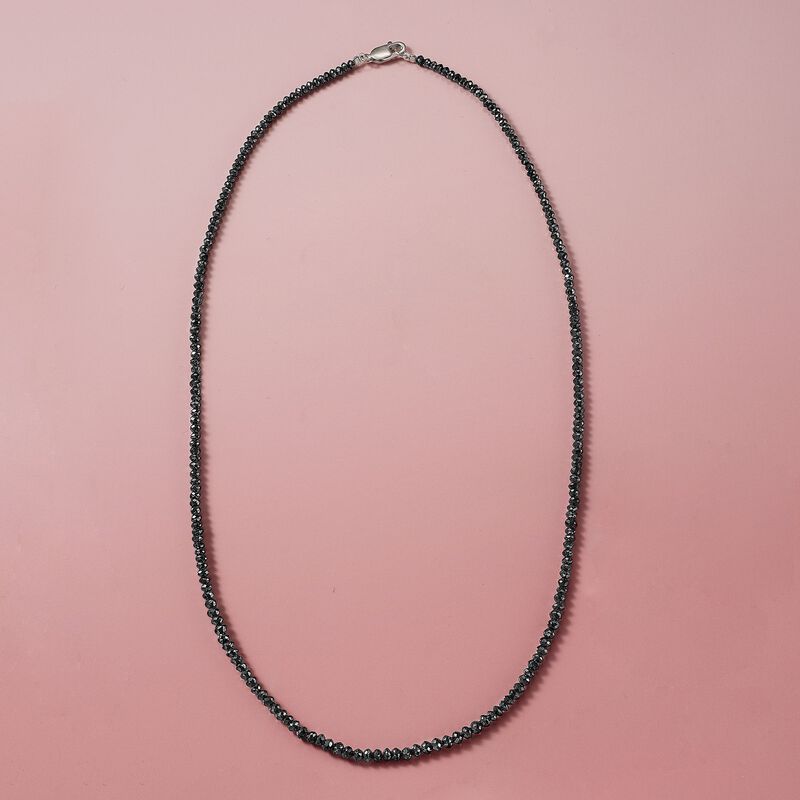 25.00 ct. t.w. Black Diamond Bead Necklace with 14kt White Gold image number 6