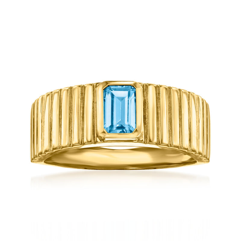 .70 Carat Swiss Blue Topaz Ring in 18kt Gold Over Sterling image number 0