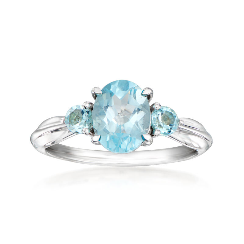2.70 ct. t.w. Sky Blue Topaz Three-Stone Ring in Sterling Silver image number 0