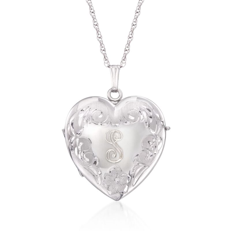 Sterling Silver Personalized Four-Photo Heart Locket Necklace image number 0