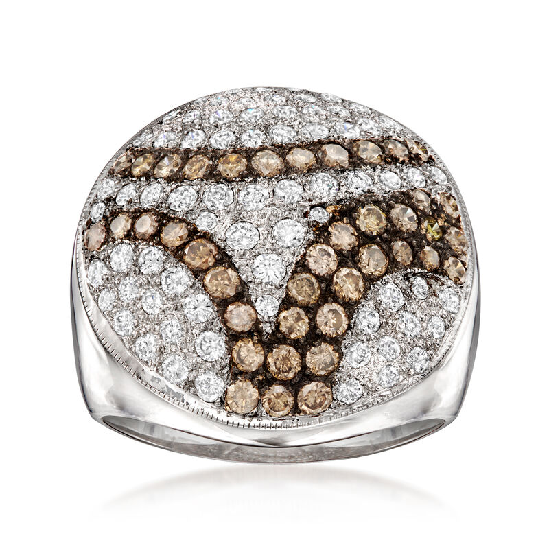 C. 2000 Vintage 2.70 ct. t.w. Brown and White Diamond Ring in 18kt White Gold image number 0