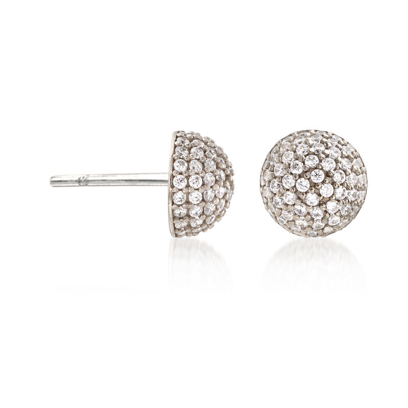 2.10 ct. t.w. CZ Jewelry Set: Three Pairs of Stud Earrings in Sterling Silver image number 4