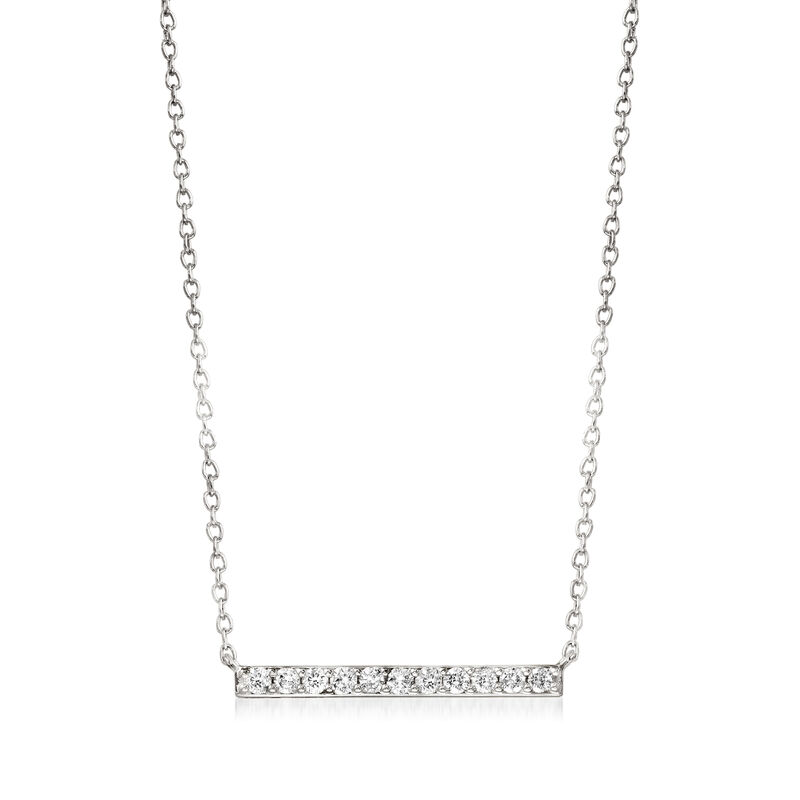 .25 ct. t.w. Diamond Bar Necklace in Sterling Silver. 16&quot; image number 1